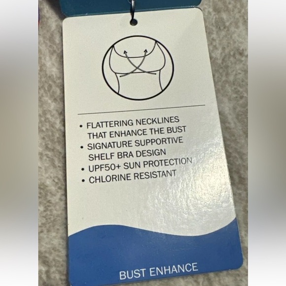 DOLFIN AQUASHAPE Push Up Tankini Top Swimsuit Bathing suit XS Colorful - Picture 3 of 8